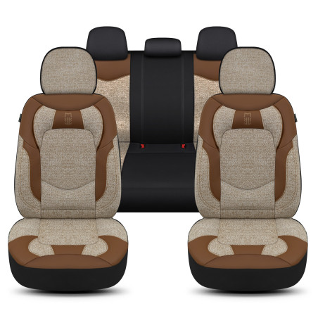 Eren Serisi, Her Araca Uyumlu Oto Koltuk Kılıfı, Tam Set, Keten-Deri