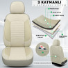 İz Serisi, Her Araca Uyumlu Oto Koltuk Kılıfı, Tam Set, Keten-Deri