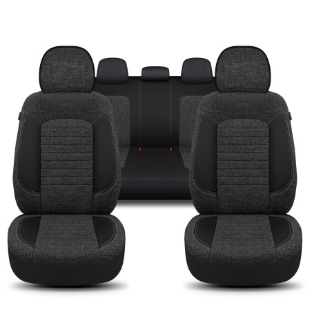 İz Serisi, Her Araca Uyumlu Oto Koltuk Kılıfı, Tam Set, Keten-Deri