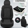 İz Serisi, Her Araca Uyumlu Oto Koltuk Kılıfı, Tam Set, Keten-Deri